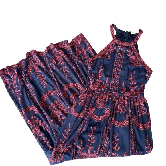 Altard State Embroidered Halter Sleeveless Maxi Dress, Small - Picture 2 of 13